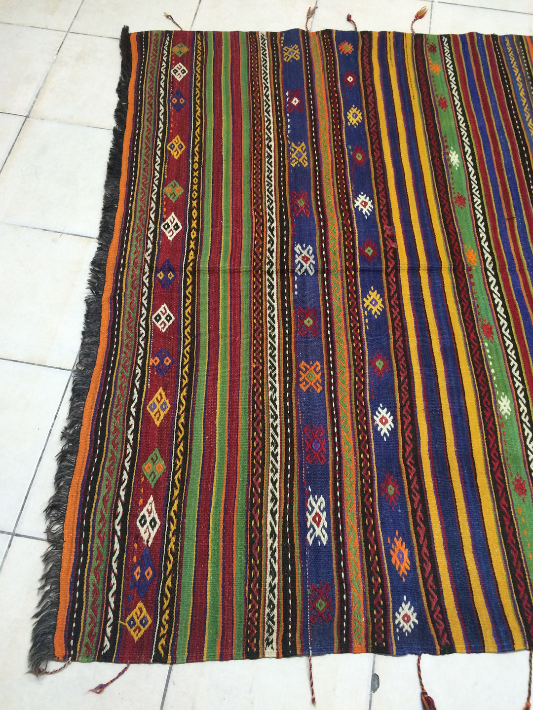 Rust Turkish Oushak Runner Rug Hand-Knotted field