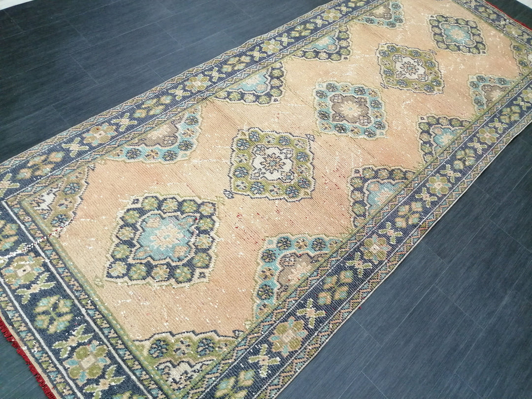 Rust Turkish Runner Rug 4' 6" x 11' 3" Hand-Knotted