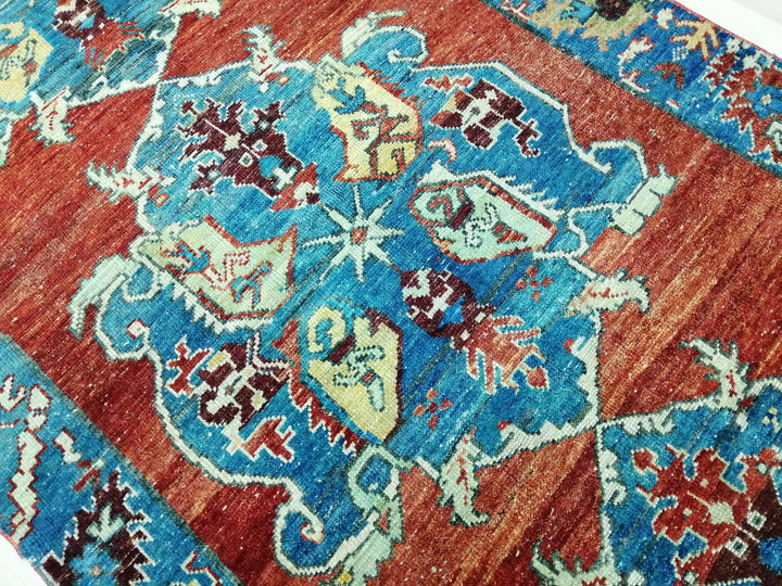 Beige Turkish Runner Rug 4' 2" x 10' 5" Hand-Knotted texture