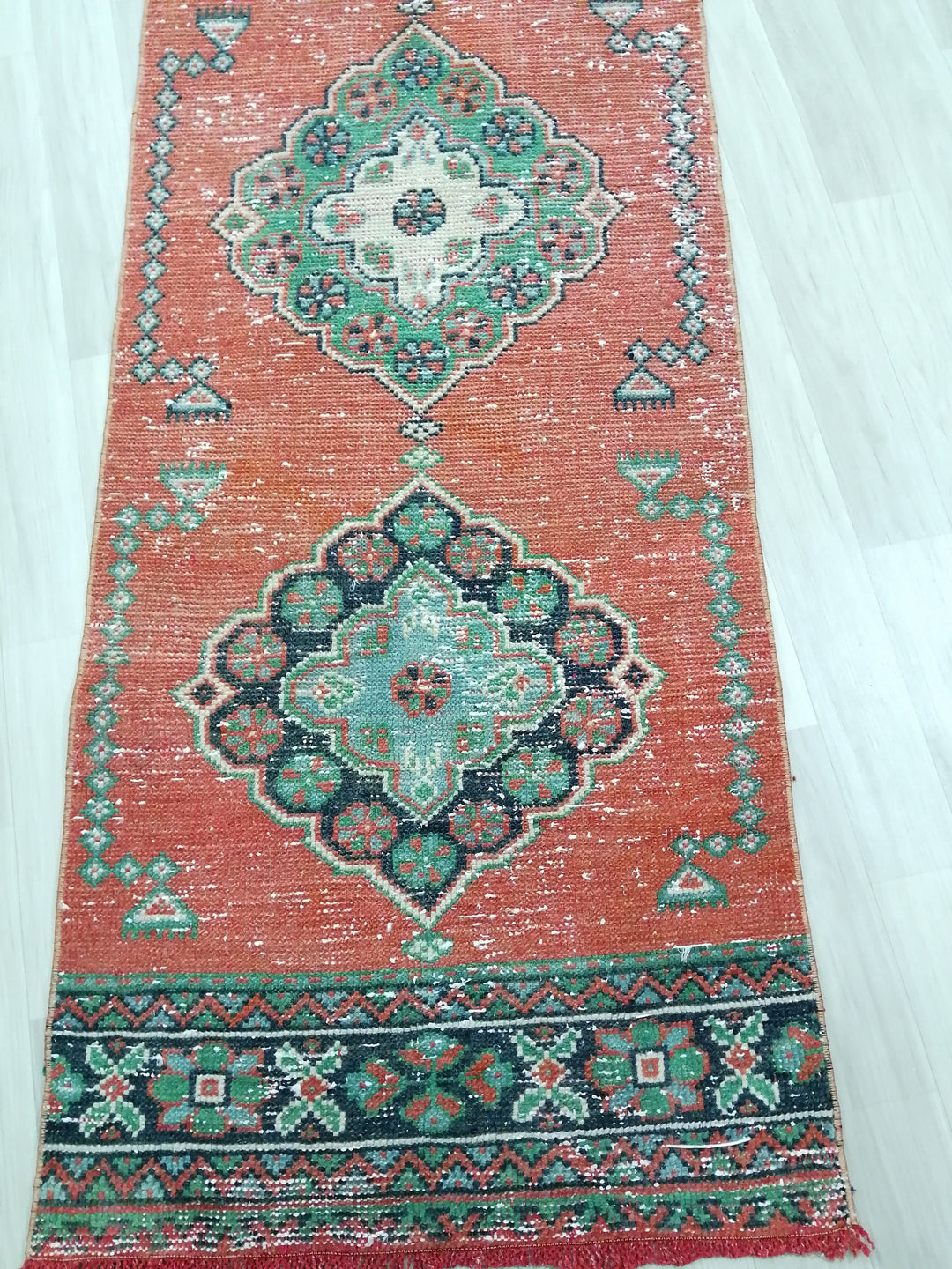 Beige Turkish Runner Rug 2' 4" x 11' 7" Hand-Knotted view