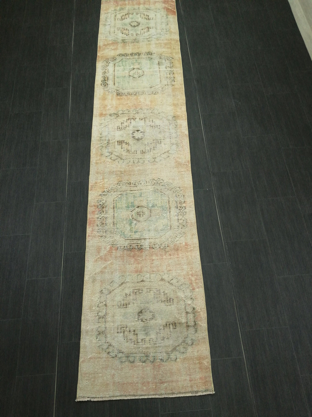 Beige Turkish Runner Rug 2' 3" x 10' 4" Hand-Knotted view