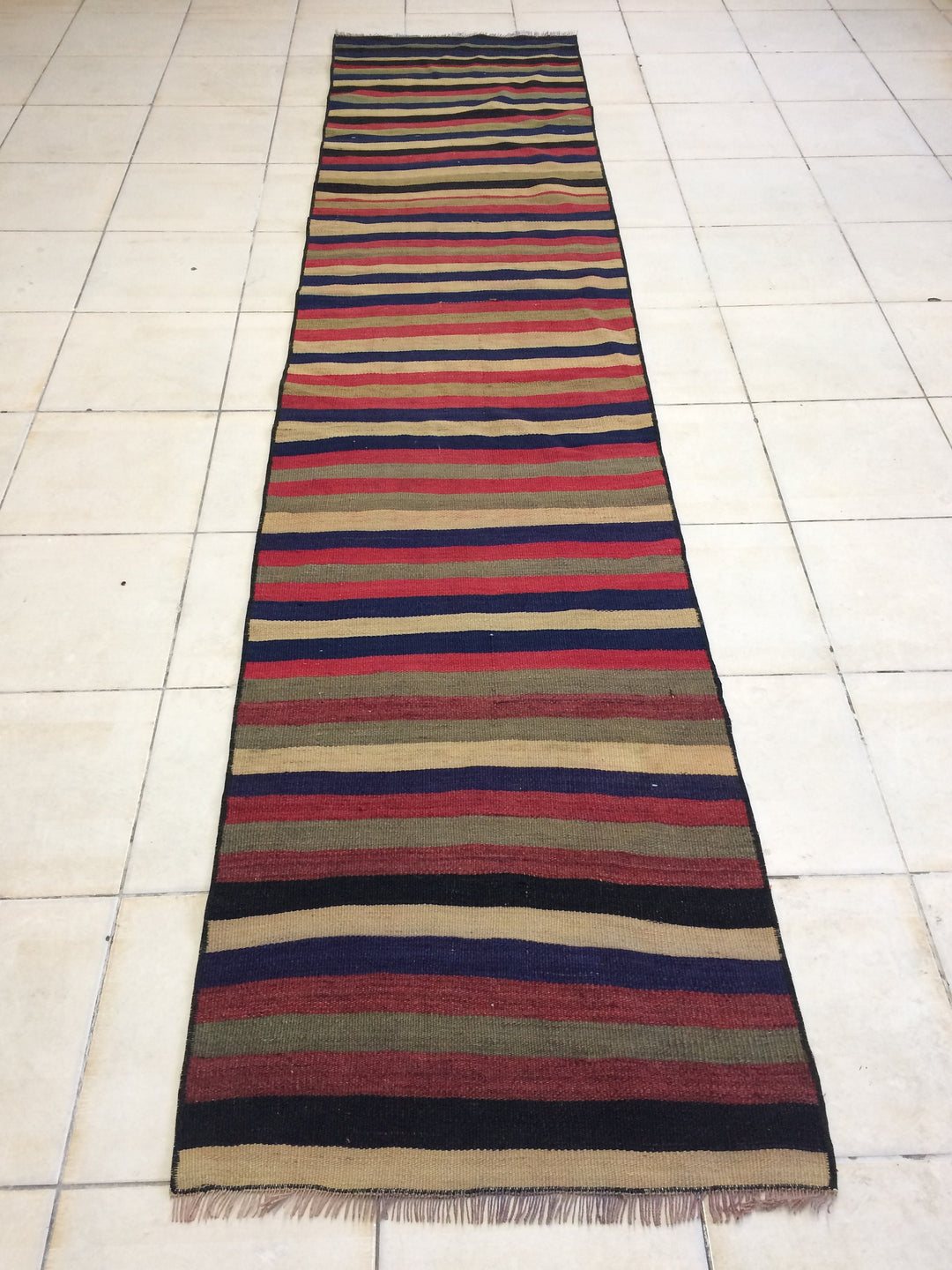 Beige Turkish Runner Rug 2' 5" x 10' 4" Hand-Knotted view