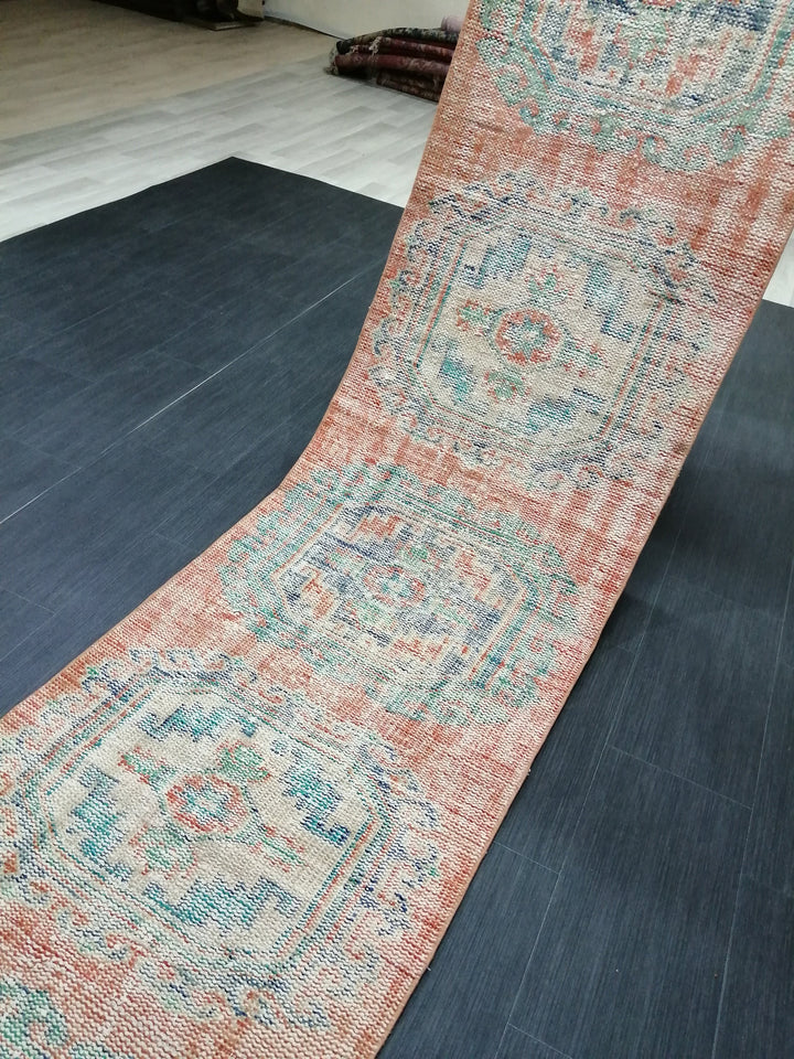Beige Turkish Runner Rug 2' 5" x 11' 4" Hand-Knotted view