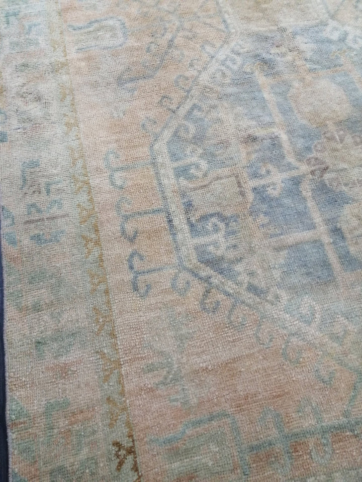 Beige Turkish Runner Rug 4' 4" x 11' 11" Hand-Knotted | No. WR83888