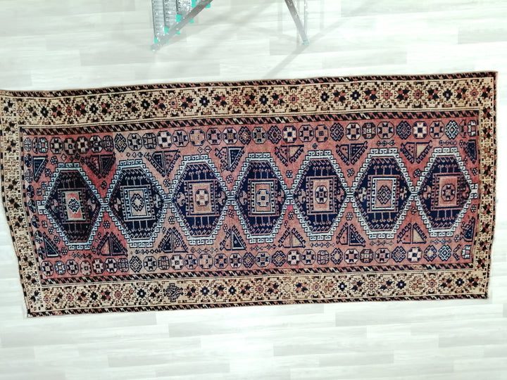 Blue Turkish Runner Rug 4' 10" x 10' 2" Hand-Knotted | No. WR44886