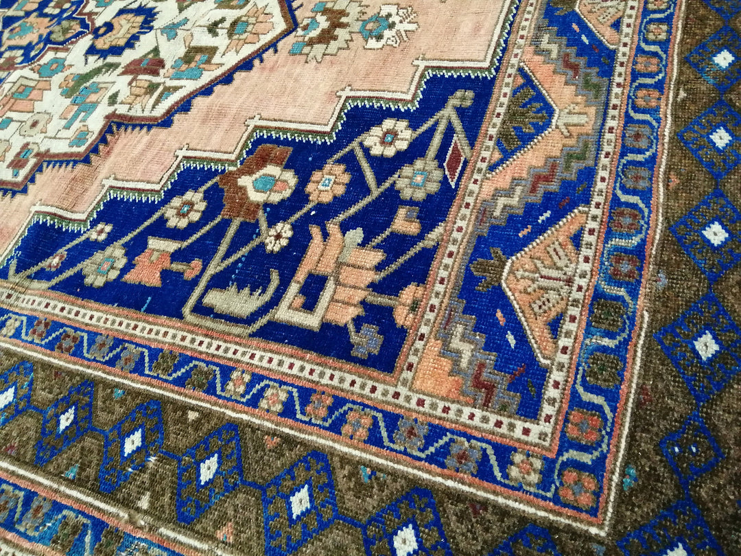 Blue Turkish Runner Rug 5' x 9' 6" Hand-Knotted | No. WR14298