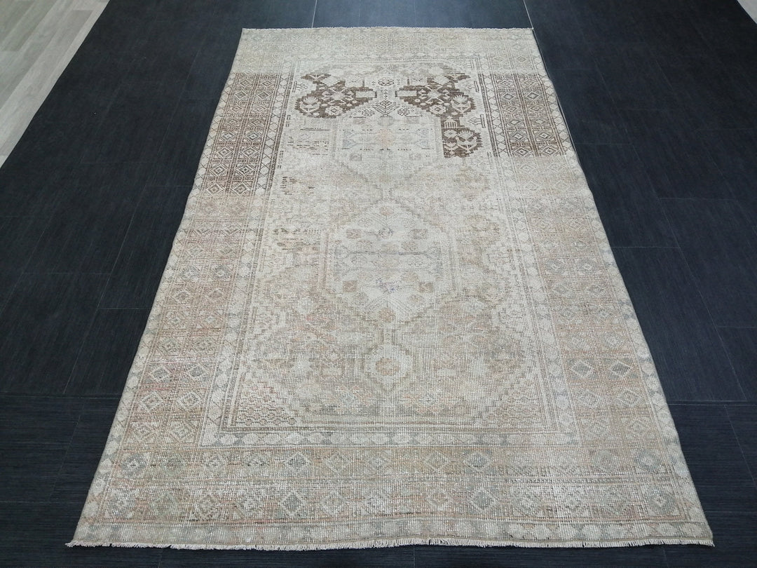Rust Turkish Runner Rug 4' x 7' Hand-Knotted view 9