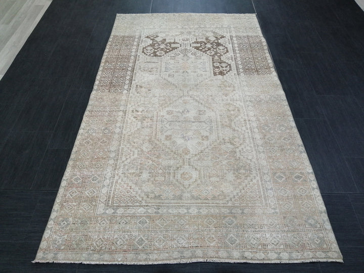 Rust Turkish Runner Rug 4' x 7' Hand-Knotted view 9