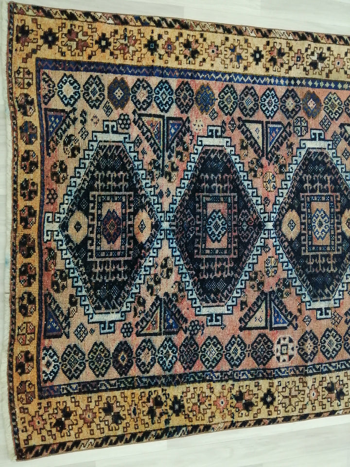 Rust Turkish Runner Rug 4' 11" x 11' 6" Hand-Knotted close-up