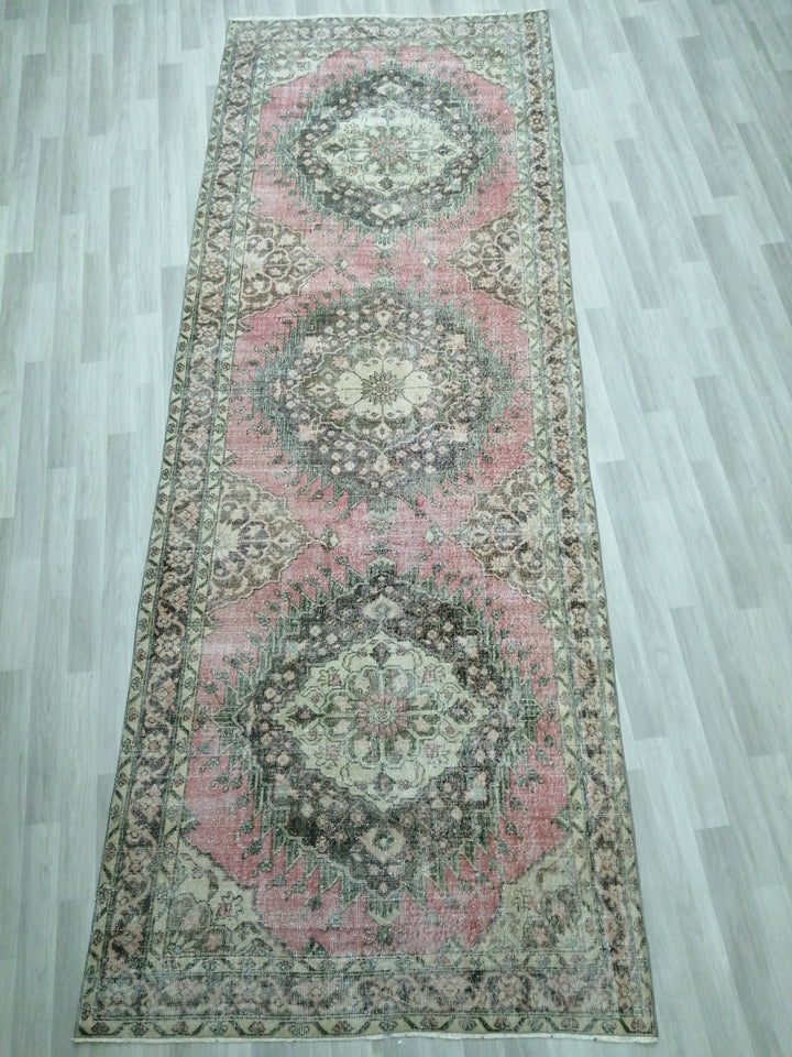 Beige Turkish Runner Rug 4' 8" x 12' 8" Hand-Knotted view