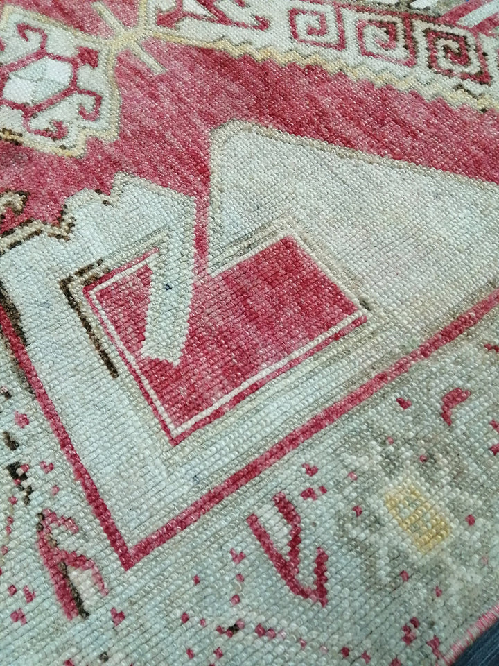 Beige Turkish Runner Rug 3' 7" x 9' 11" Hand-Knotted field