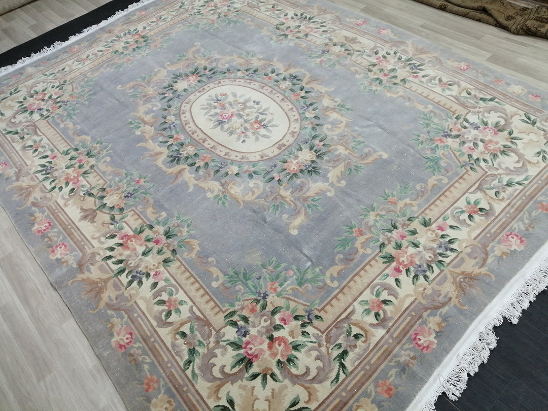 Rust Turkish Vintage Rug 9' 9" x 12' 10" Hand-Knotted detail