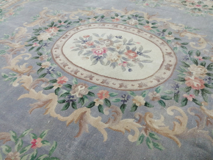 Rust Turkish Vintage Rug 9' 9" x 12' 10" Hand-Knotted pattern