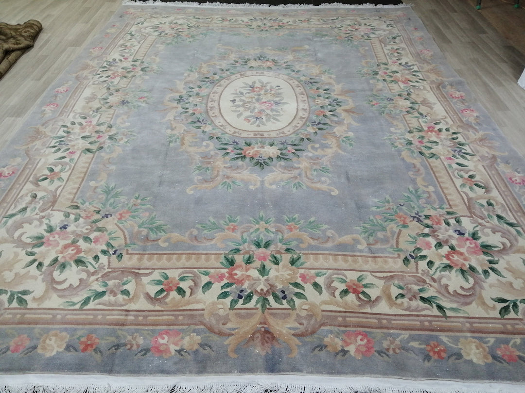 Rust Turkish Vintage Rug 9' 9" x 12' 10" Hand-Knotted border