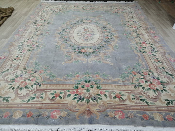Rust Turkish Vintage Rug 9' 9" x 12' 10" Hand-Knotted border