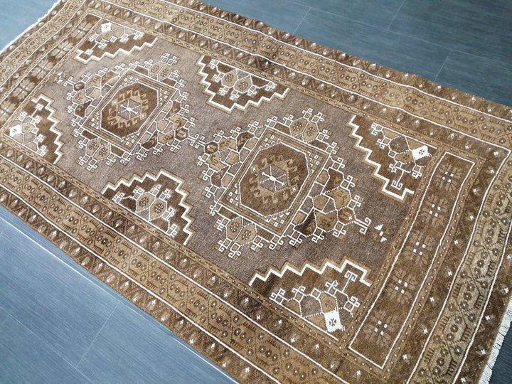 Turkish Runner Rug 3' 4" x 6' 3" Hand-Knotted