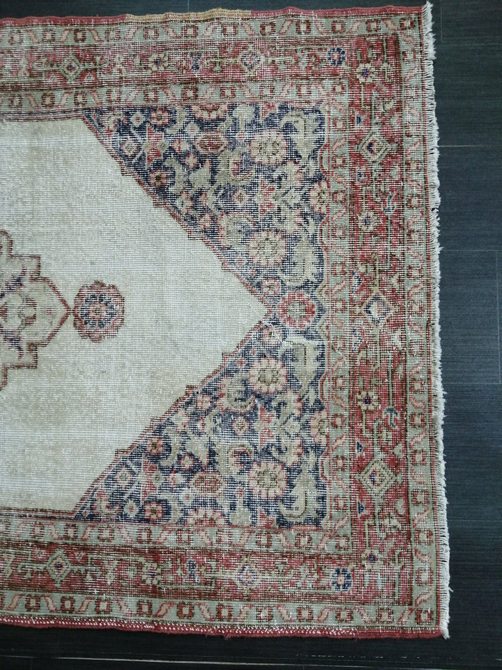 Rust Turkish Runner Rug 3' 10" x 6' 11" Hand-Knotted border