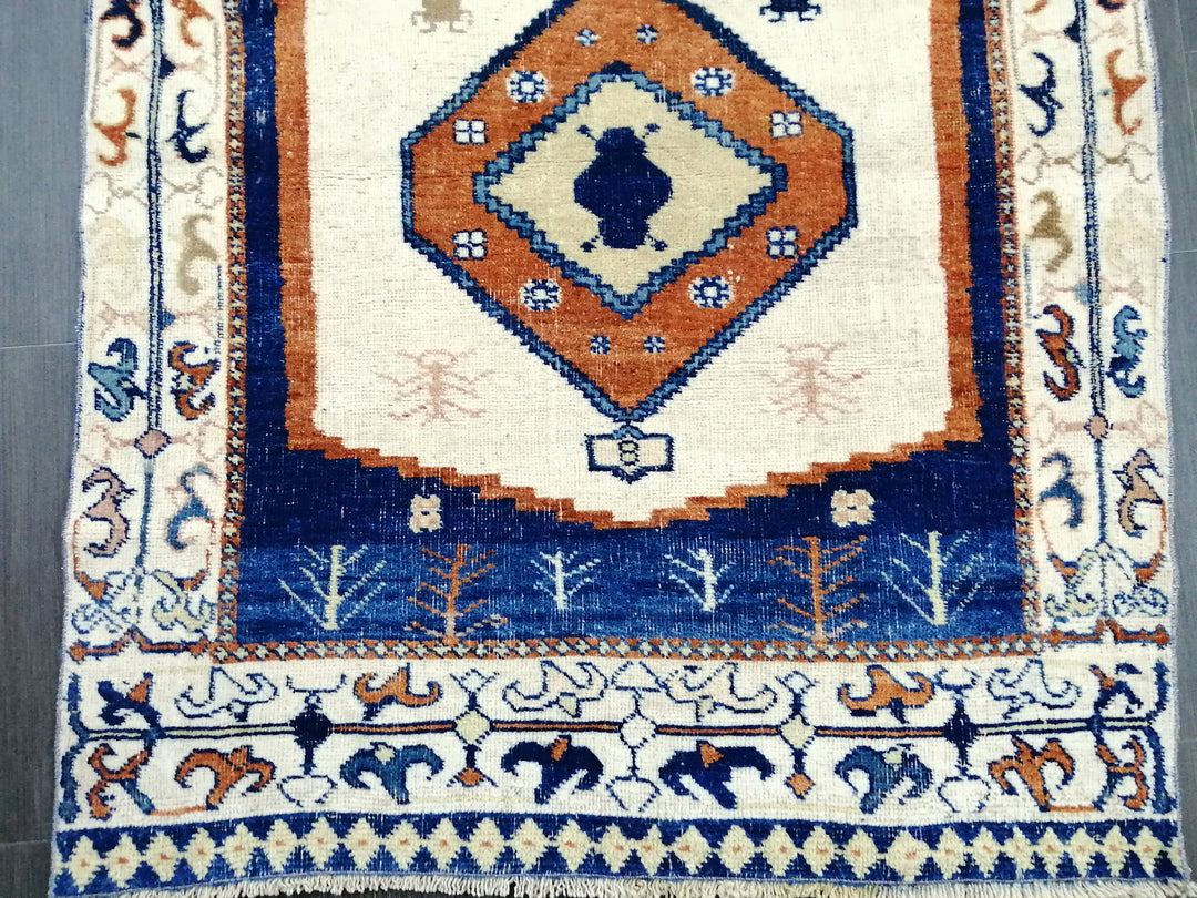 Beige Turkish Runner Rug 3' 8" x 4' 8" Hand-Knotted view