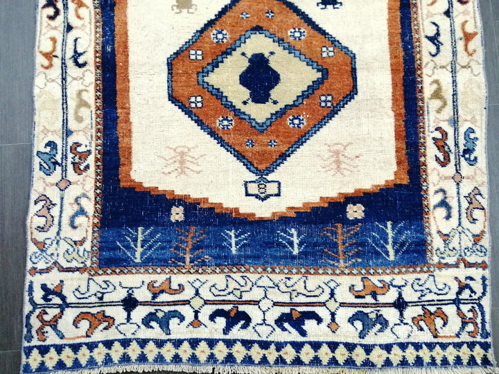 Beige Turkish Runner Rug 3' 8" x 4' 8" Hand-Knotted view