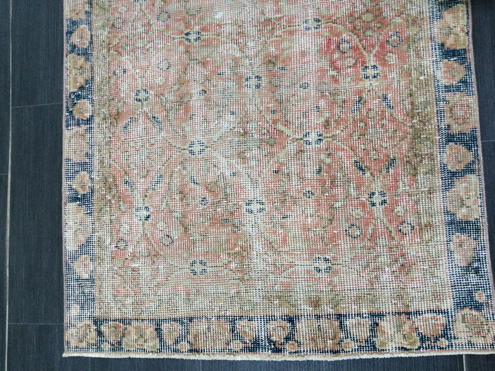 Beige Turkish Runner Rug 3' x 10' 5" Hand-Knotted texture