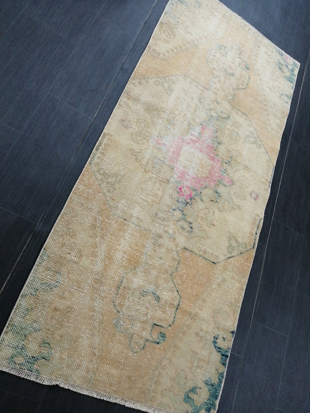 Rust Turkish Runner Rug 2' 9" x 6' 6" Hand-Knotted texture