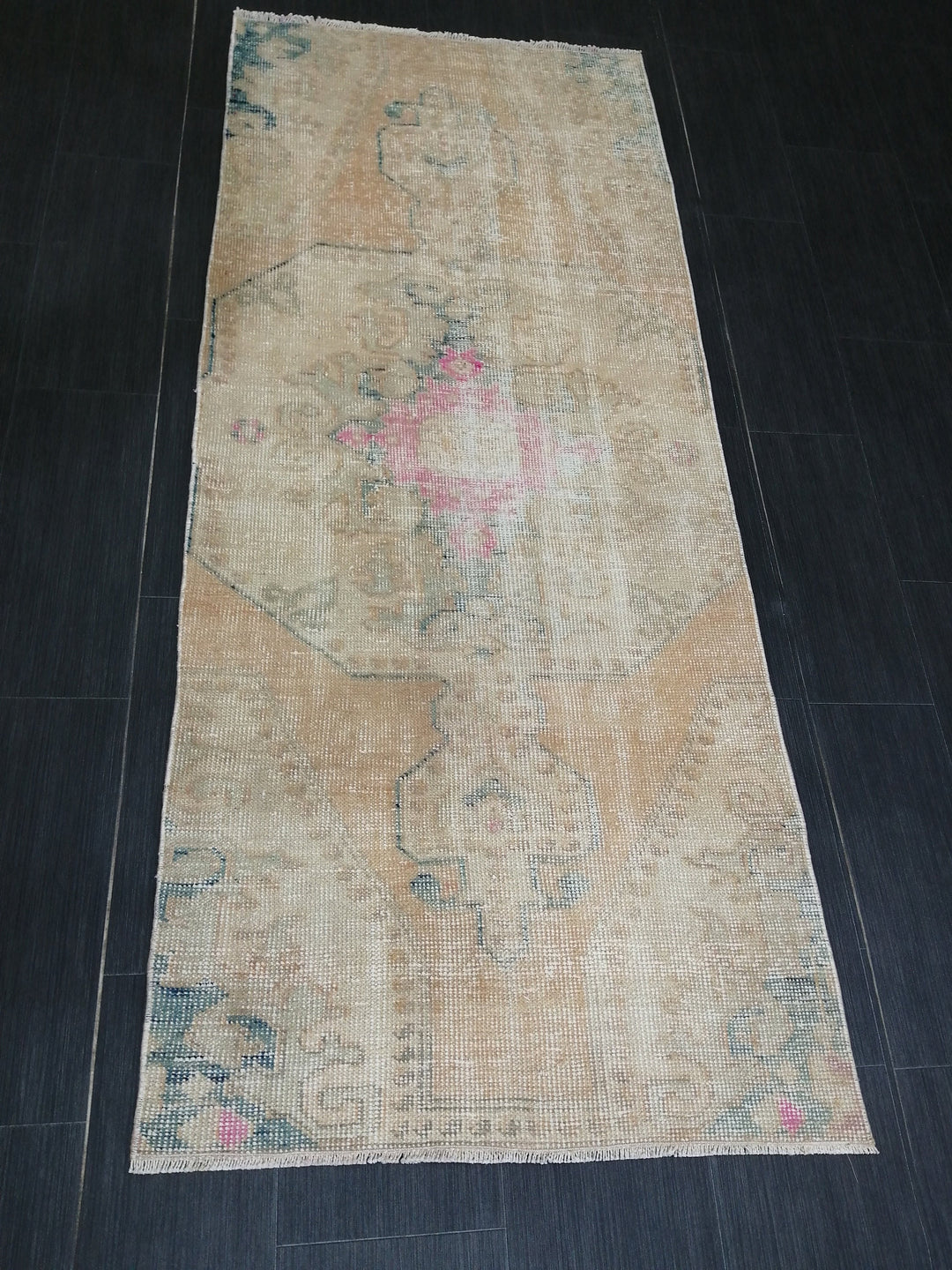 Rust Turkish Runner Rug 2' 9" x 6' 6" Hand-Knotted close-up