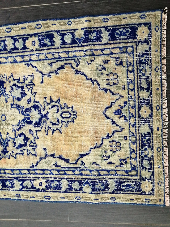 Blue Turkish Runner Rug 2' 7" x 4' 7" Hand-Knotted | No. WR97201