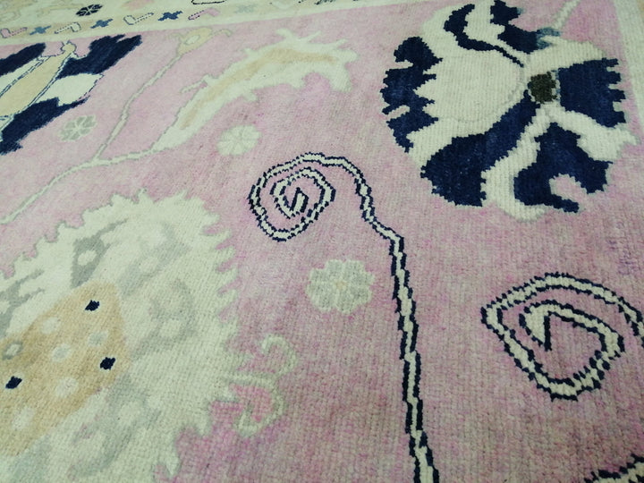 Beige Turkish Runner Rug 9' 2" x 11' 9" Hand-Knotted view 9