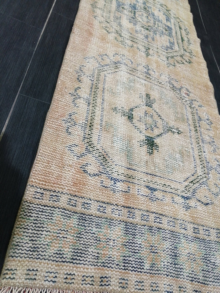 Beige Turkish Runner Rug 2' 6" x 11' Hand-Knotted | No. WR58917