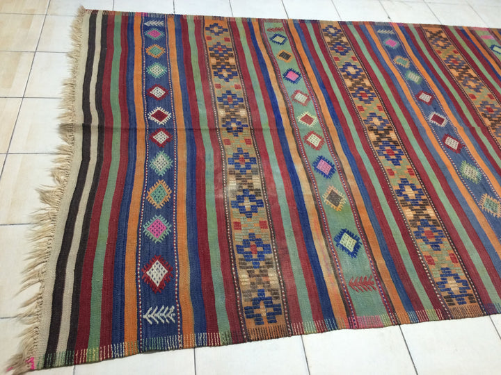 Rust Turkish Oushak Runner Rug Hand-Knotted view