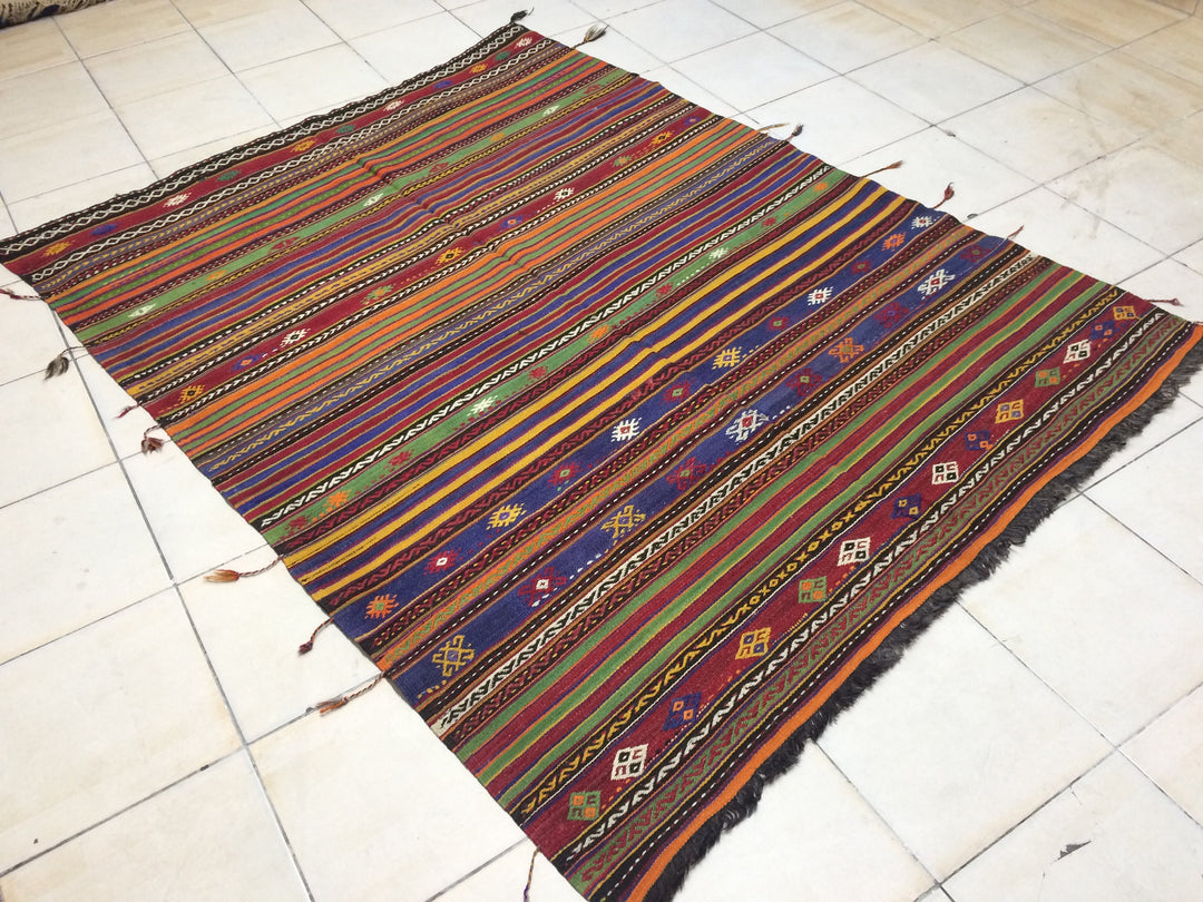 Rust Turkish Oushak Runner Rug Hand-Knotted