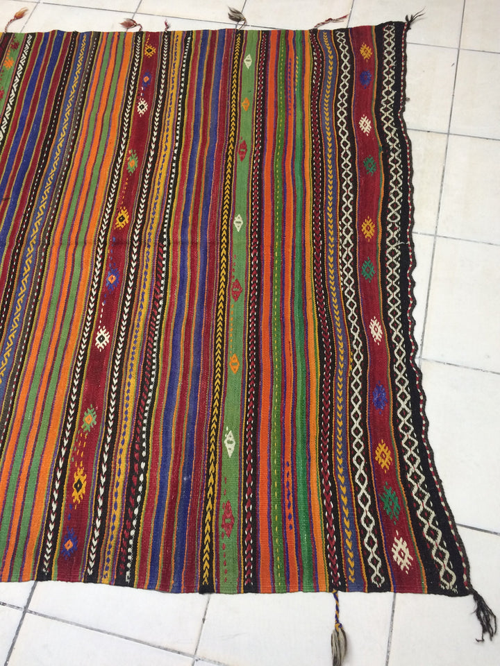 Rust Turkish Oushak Runner Rug Hand-Knotted texture