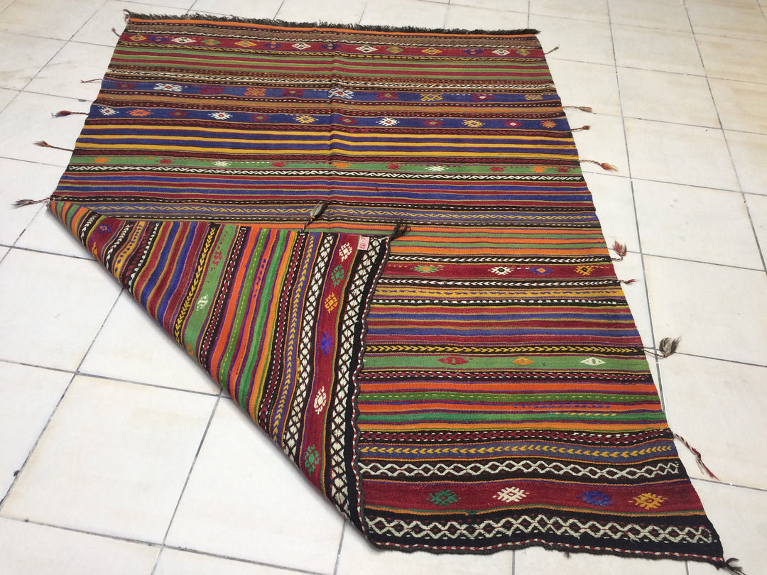 Rust Turkish Oushak Runner Rug Hand-Knotted reverse