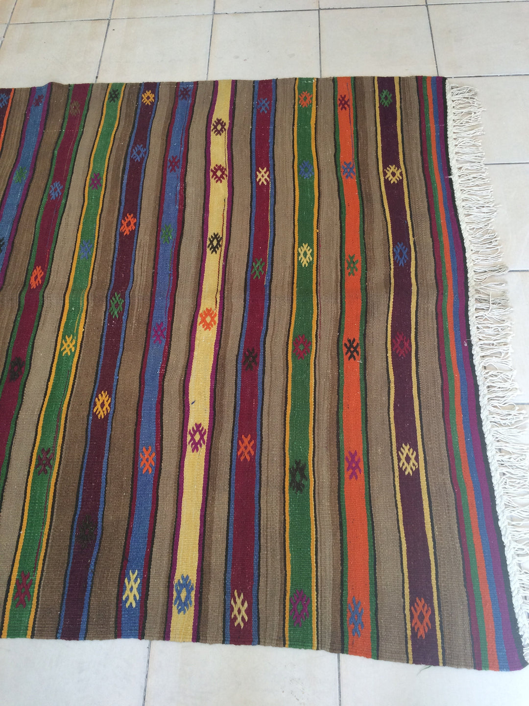 Turkish Oushak Rug 2'6" x 12'0" Hand-Knotted border
