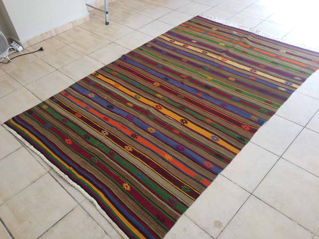 Turkish Oushak Rug 2'6" x 12'0" Hand-Knotted texture