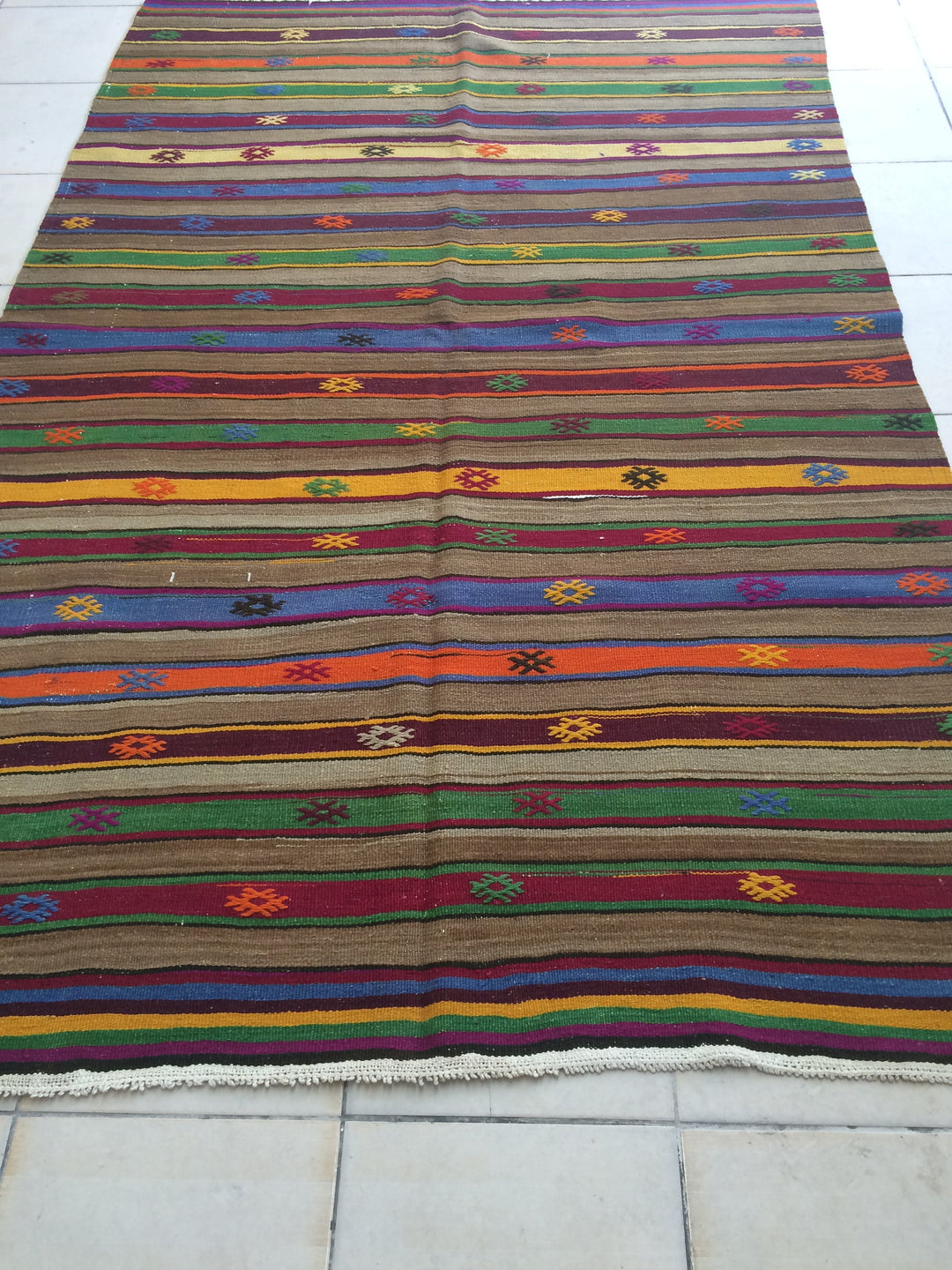 Turkish Oushak Rug 2'6" x 12'0" Hand-Knotted reverse