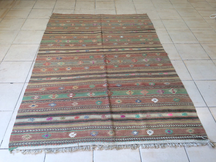 Turkish Runner Rug 5' x 7' Hand-Knotted