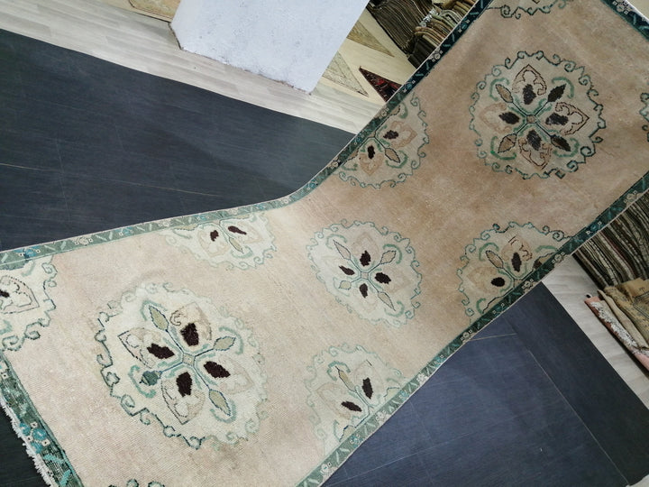 Pink Turkish Runner Rug 3' 10" x 11' 4" Hand-Knotted