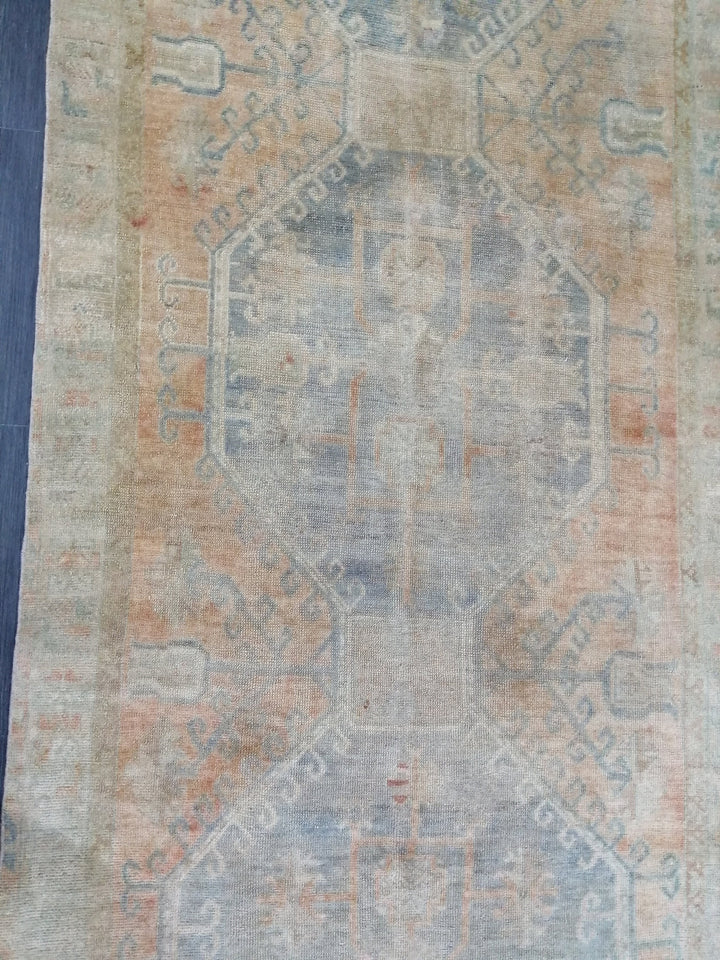 Beige Turkish Runner Rug 4' 4" x 11' 11" Hand-Knotted | No. WR83888