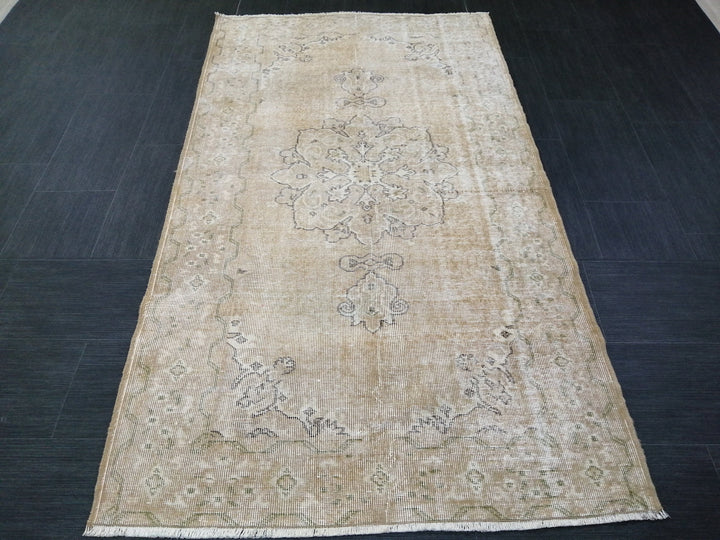 Rust Turkish Runner Rug 3' 8" x 6' 7" Hand-Knotted texture