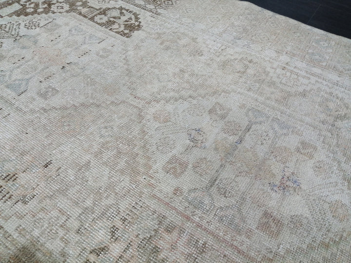 Rust Turkish Runner Rug 4' x 7' Hand-Knotted border
