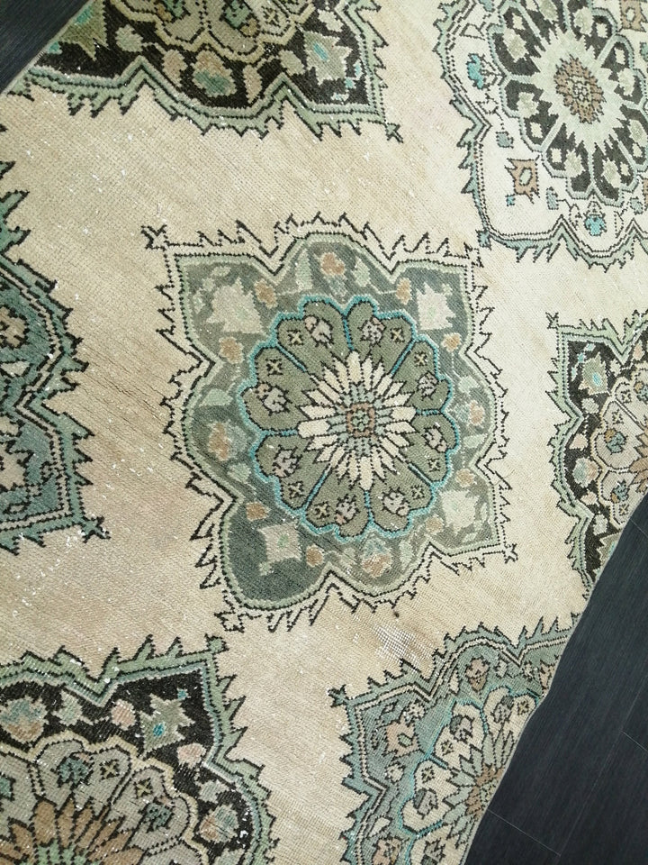 Beige Turkish Runner Rug 3' 6" x 12' 10" Hand-Knotted view 9