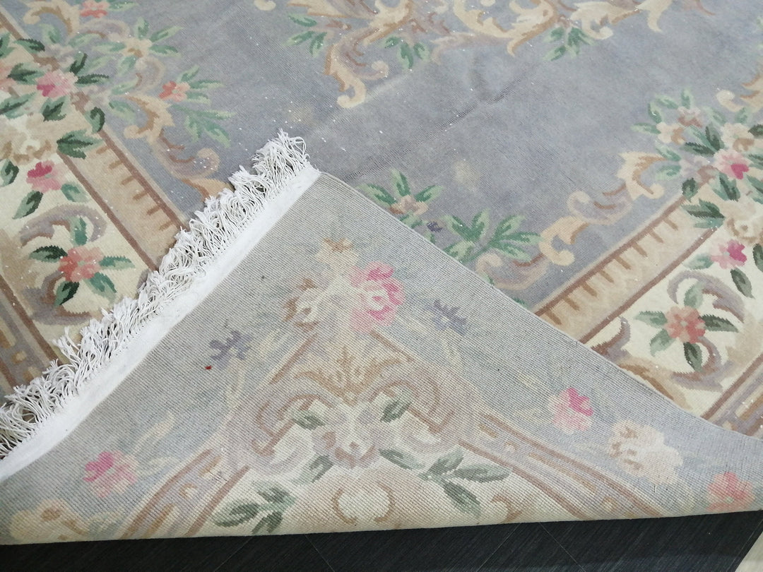 Rust Turkish Vintage Rug 9' 9" x 12' 10" Hand-Knotted reverse