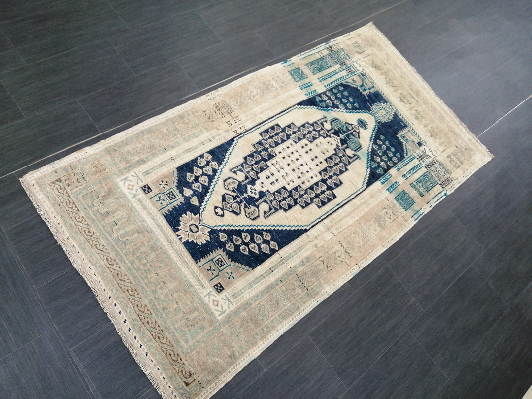 Beige Turkish Runner Rug 3' 6" x 6' 9" Hand-Knotted view