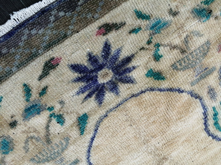 Rust Turkish Runner Rug 2' 7" x 4' Hand-Knotted texture