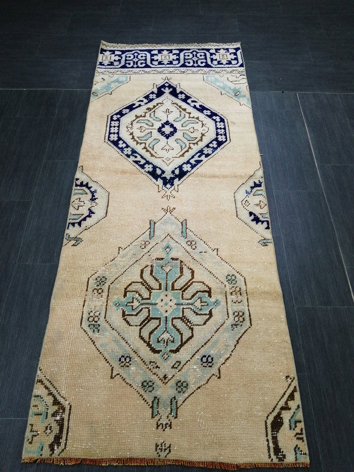 Beige Turkish Runner Rug 2' 6" x 6' 7" Hand-Knotted view 9