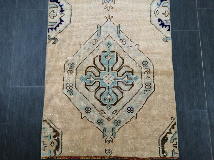 Beige Turkish Runner Rug 2' 6" x 6' 7" Hand-Knotted view