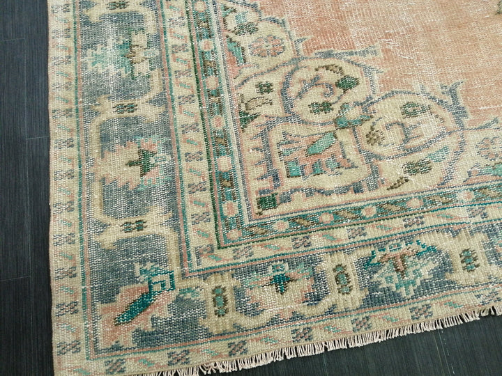 Turkish Oushak Rug 7' 5" x 10' 8" Hand-Knotted reverse