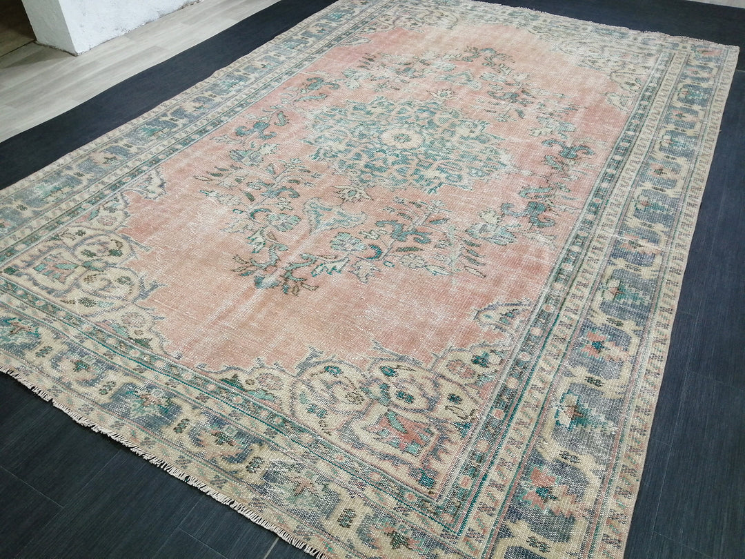 Turkish Oushak Rug 7' 5" x 10' 8" Hand-Knotted field