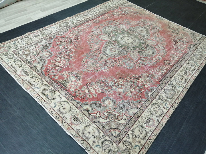 Rust Turkish Runner Rug 7' 2" x 9' Hand-Knotted view